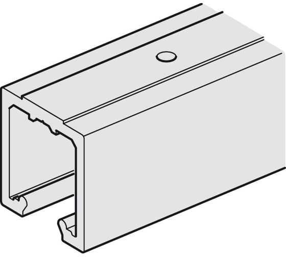 Изображение товара Ходовая шина Hafele Hafele Slido W-Fo32 с отверстием, алюминий, 3 м 943.55.041