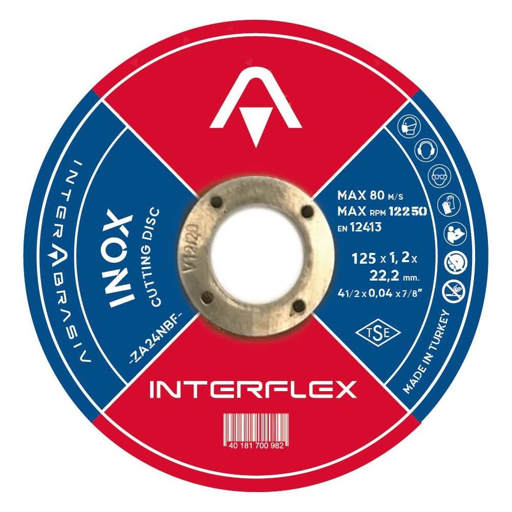 Изображение товара Круг отрезной по нержавеющей стали Inox 125х1.2х22.23 мм Interflex