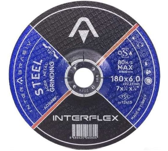 Изображение товара Круг зачистной по металлу 180х6х22.23 мм Interflex 4687202817900