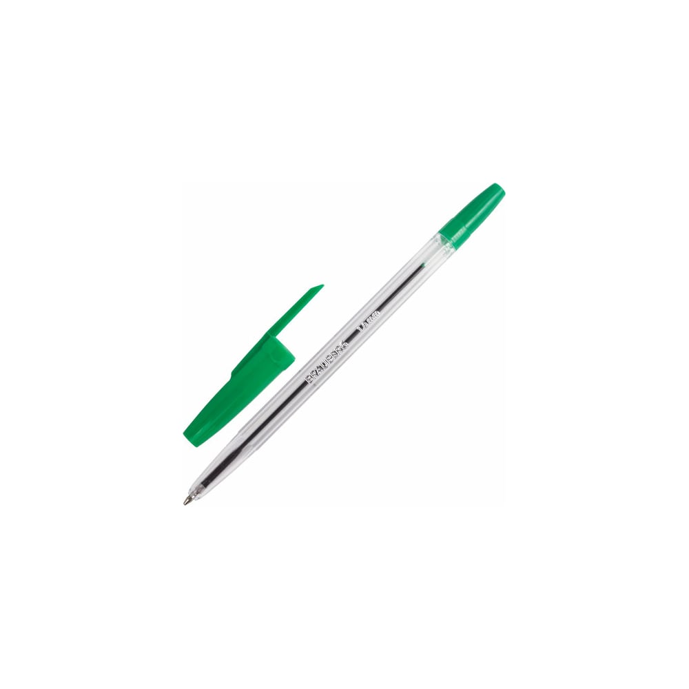 Изображение товара Шариковая ручка BRAUBERG Line зеленая с прозрачным корпусом
