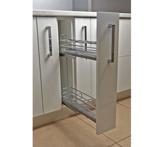 Изображение товара Бутылочница Hafele Cristal 150 мм, хром, правый монтаж 549.35.210