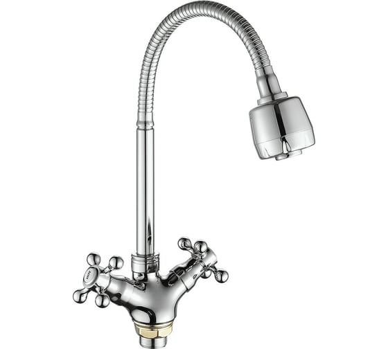 Изображение товара Смеситель для кухни FASHUN хром, гайка, гиб. излив/2 режима, силумин A4319