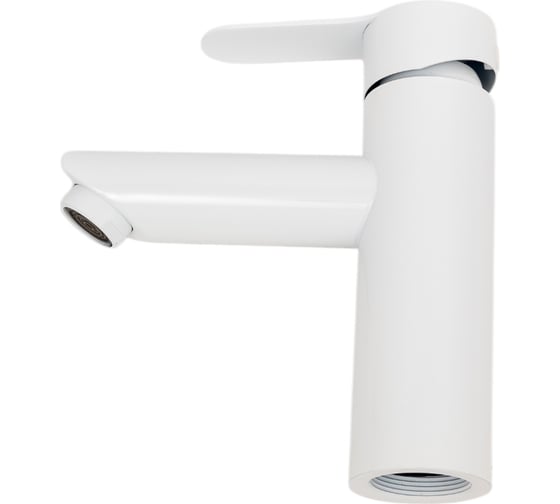 Изображение товара Смеситель для умывальника FASHUN H=166 мм, белый, сталь SUS304, карт. D=35 мм, излив H=93 мм, гибк.подвод. A51101-8