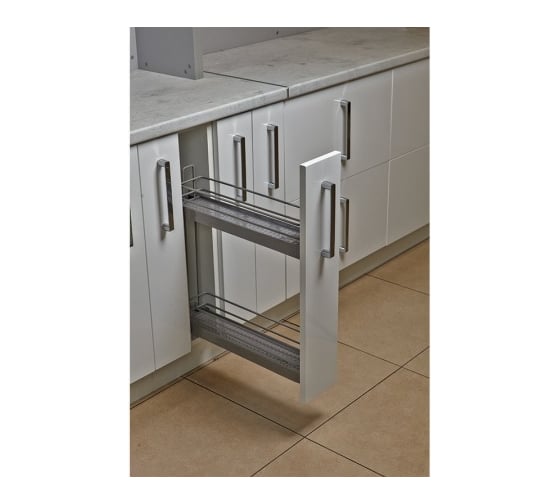 Изображение товара Бутылочница Hafele Crystal алюминиевое дно, 150 мм, хром, левый монтаж 549.35.800