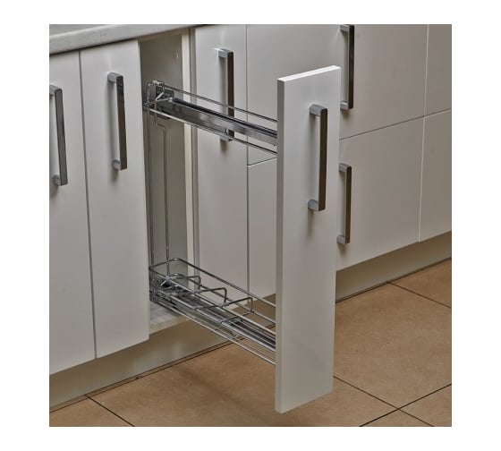 Изображение товара Бутылочница-держатель для противней Hafele Crystal 150 мм, хром, левый монтаж 549.35.440