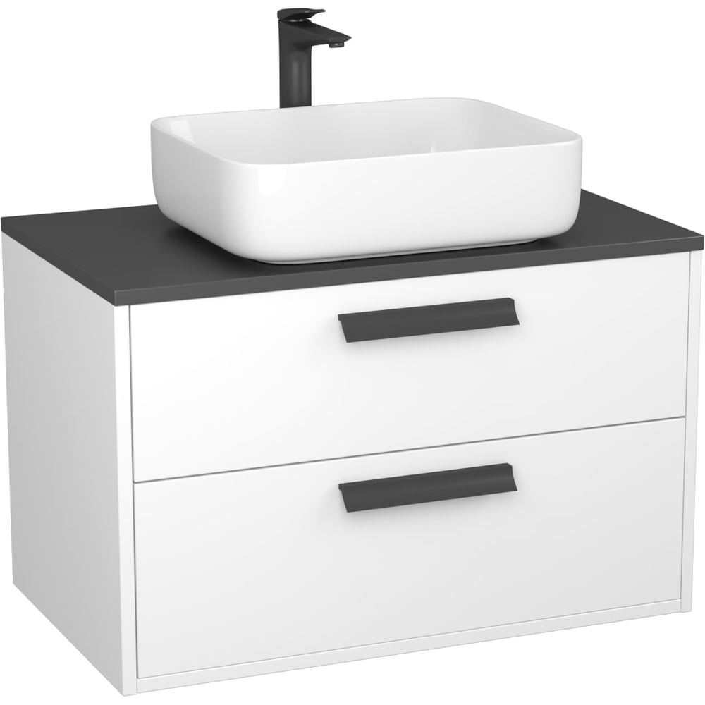 Изображение товара Подвесная тумба Veneciana orta 80 с двумя ящиками белая глянцевая