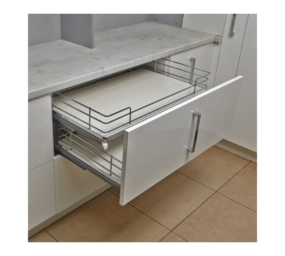 Изображение товара Выдвижная корзина Hafele Elegance 600 мм, крепления к фасаду, без направляющих 549.07.807