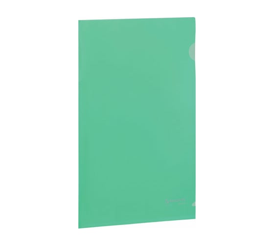 Изображение товара Папка-уголок BRAUBERG жесткая, зеленая, 0.15 мм 15 шт 221639