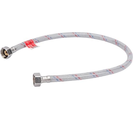 Изображение товара Гибкая подводка для воды ELKA (накидная гайка сталь; оплетка нейлон; покрытие ПВХ) 1/2, вр/вр, 60см EL.NE.101.33.0060