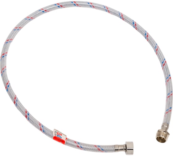 Изображение товара Гибкая подводка для воды ELKA, накидная гайка: сталь; оплетка нейлон; покрытие ПВХ, 1/2", вр/нр, 100см EL.NE.102.33.0100