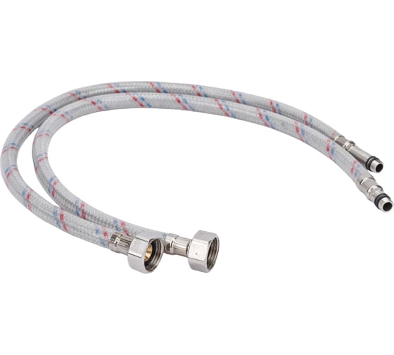 Изображение товара Гибкая подводка для смесителя ELKA (накидная гайка сталь; оплетка нейлон; покрытие ПВХ) 1/2"-М10, вр/нр м10, 60 см (пара) EL.NE.103.31.0060