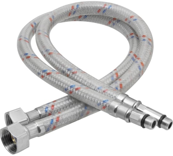 Изображение товара Гибкая подводка для смесителей ELKA оплетка нейлон, пвх покрытие, 1/2" х м10x80см, пара ИС.101139
