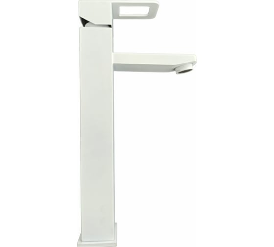 Изображение товара Смеситель для накладной раковины OUTE цвет матовый белый, однорычажное управление, монтаж на одно отверстие, на гайке, гибкая подводка T40201K-1