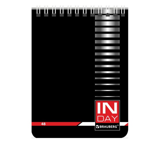 Изображение товара Блокнот Малый Формат (108x146 мм) А6 BRAUBERG, 48 л., гребень, мелованная картонная обложка, клетка, Inday, ассорти 4 шт 121721