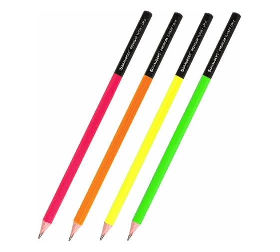 Изображение товара Чернографитный карандаш BRAUBERG Premium Turkey, 1 шт., Ultra, Нв, ассорти, дисплей, 181570