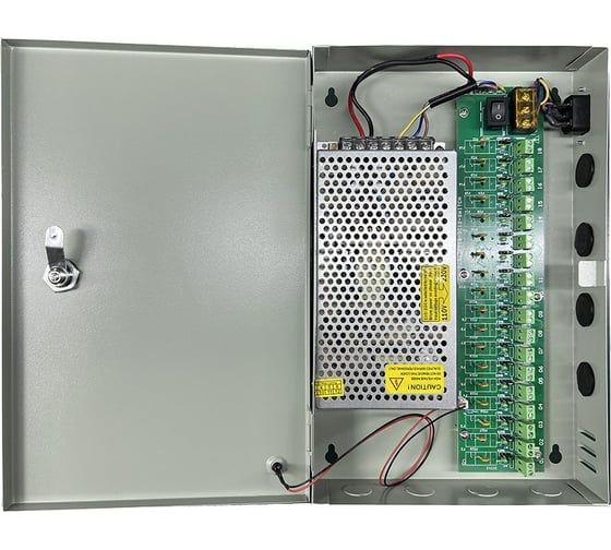 Изображение товара Стабилизированный блок питания Amatek ap-b12/200-18 12В / 18 выходов по 0,92А 7000700