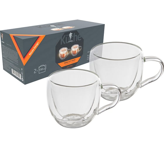 Изображение товара Набор из 2 чашек Leonord AROMA 2х150 мл, с двойными стенками, боросиликатное стекло 8243