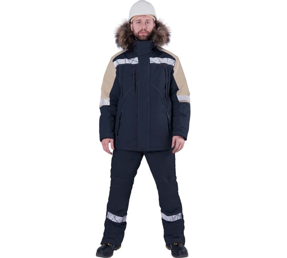 Изображение товара Зимняя куртка iForm ХАЙ-ТЕК SAFETY синий-бежевый Кур 214/120/182