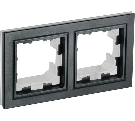 Изображение товара 2-местная рамка IEK Brite ip44 ру-2-брч-44 черный BR-M22-44-K02