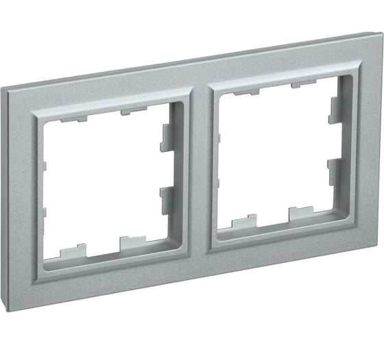 Изображение товара 2-местная рамка IEK Brite ру-2-бра алюминий BR-M22-K47