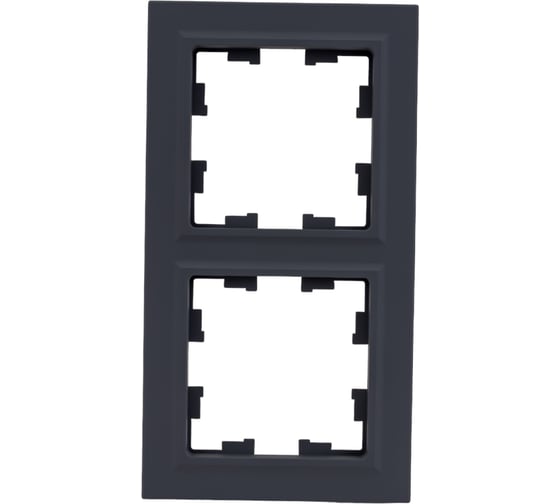 Изображение товара 2-местная рамка IEK Brite ру-2-брг графит BR-M22-K53