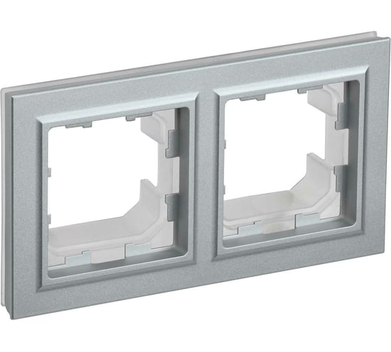 Изображение товара 2-местная рамка IEK Brite ip44 ру-2-бра-44 алюминий BR-M22-44-K47