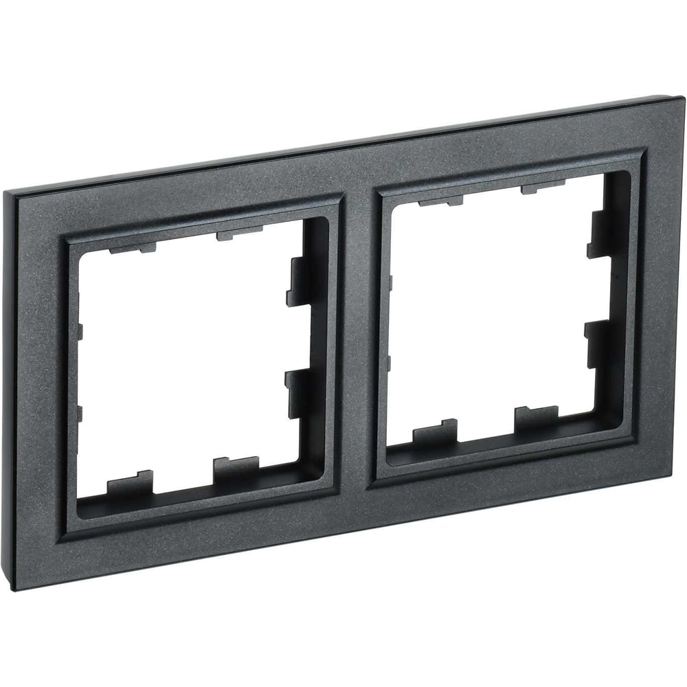 Изображение товара Рамка IEK Brite BR-M22-K02 для кабель-каналов 2 поста черная