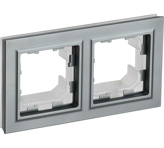 Изображение товара 2-местная рамка IEK Brite ip44 ру-2-брс-44 сталь BR-M22-44-K46