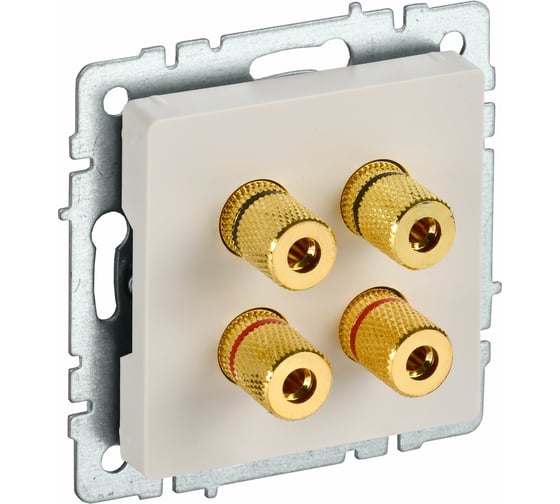 Изображение товара 4-местная аудиорозетка IEK Brite ра10-бркр бежевый BR-S40-K10