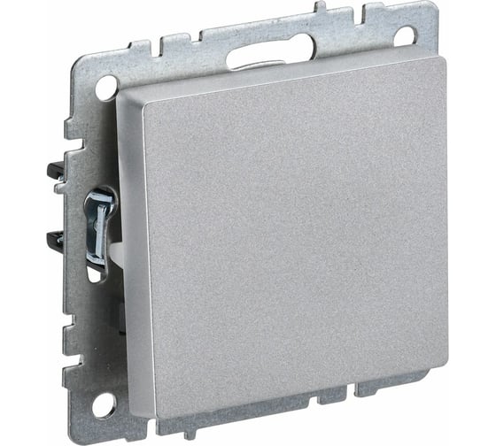 Изображение товара 1-клавишный выключатель IEK Brite 10а вс10-1-0-бра алюминий BR-V10-0-10-K47