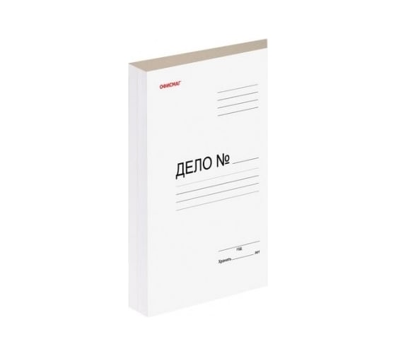 Изображение товара Картонный мелованный скоросшиватель ОФИСМАГ гарантированная плотность 320 г/м2, белый, до 200 листов 127820