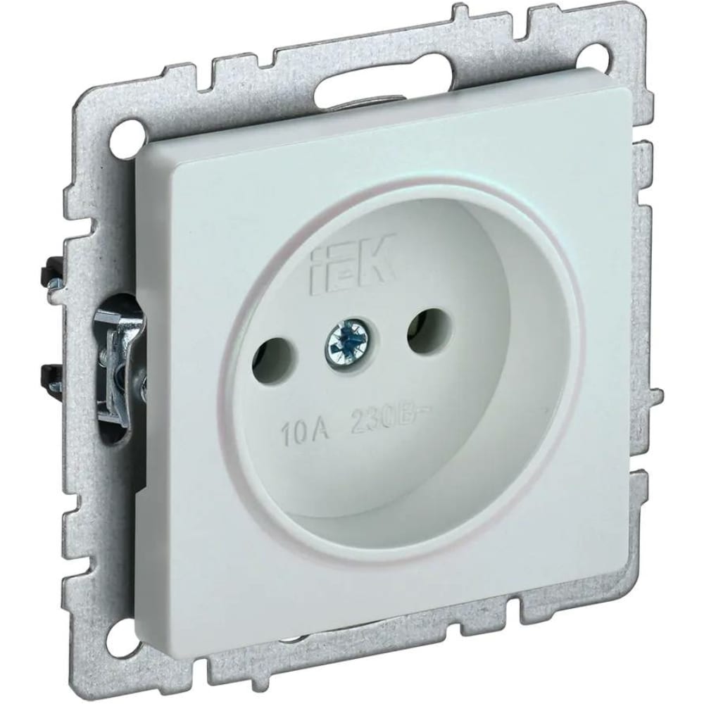 Одноместная розетка IEK розетка iek br r14 16 u21 d21 k01 brite 16а с usb a a 2 1а с заземлением белый