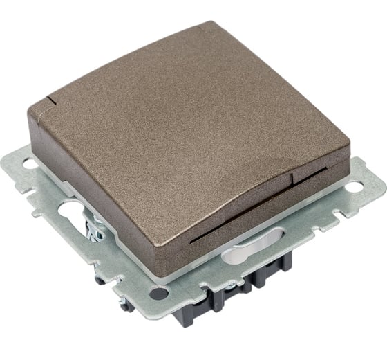 Изображение товара 1-местная розетка IEK Brite рсбш10-3-44-бртб с заземлением, с защитными шторками и крышкой, 16А, ip44, темная бронза BR-R16-16-44-K45