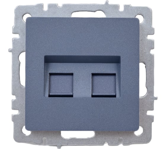 Изображение товара Двойная розетка IEK Brite rj11+rj45 рк/т12-брм категория 5e, маренго BR-KT20-O-1-K35