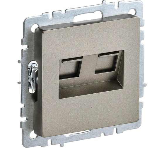 Изображение товара Двойная компьютерная розетка rj45 IEK Brite рк10-2-брш категория 5e, шампань BR-K20-1-K37