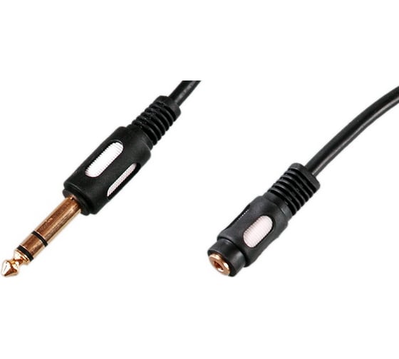 Изображение товара Шнур 6.35мм штекер стерео - 3.5мм гнездо стерео OD5.0мм 0.3м, Gold, Pro Legend PL1086