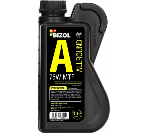 Изображение товара Трансмиссионное масло Bizol Allround Gear Oil MTF синтетическое, 75W, 1 л 88920