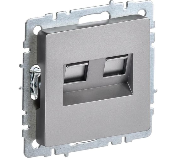 Изображение товара Двойная компьютерная розетка rj45 IEK Brite рк10-2-брс категория 5e, сталь BR-K20-1-K46