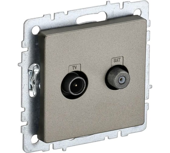 Изображение товара Двойная розетка tv+sat IEK Brite ртв/рсп12-брш шампань BR-AF20-O-K37