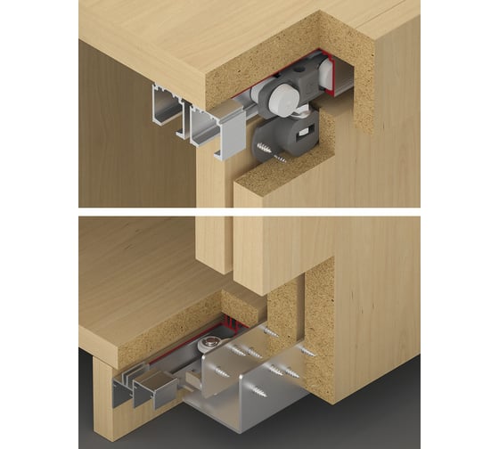 Изображение товара Двойная направляющая шина Hafele Slido F-Line16 80B 3.5 м 407.47.004