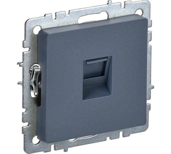 Изображение товара Компьютерная розетка rj45 IEK Brite рк10-брм категория 5e, маренго BR-K10-1-K35