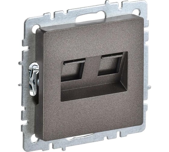 Изображение товара Двойная компьютерная розетка rj45 IEK Brite рк10-2-бртб категория 5e, темная бронза BR-K20-1-K45