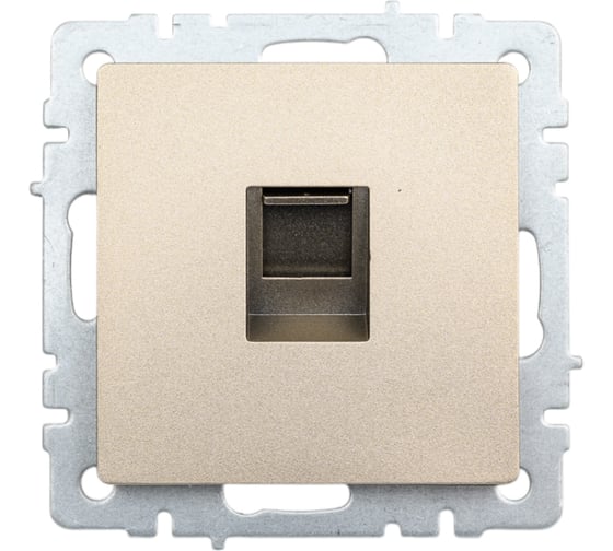 Изображение товара Компьютерная розетка rj45 IEK Brite рк10-брш категория 5e, шампань BR-K10-1-K37