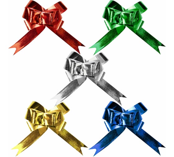 Изображение товара Бант-бабочка для подарка Золотая сказка 1.2 см, набор 10 шт, металлизированные цвета ассорти 591837