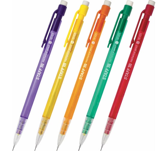 Изображение товара Механический карандаш 0.5 мм College Mp-425 Staff, ластик, корпус тонированный ассорти 24 шт 181425