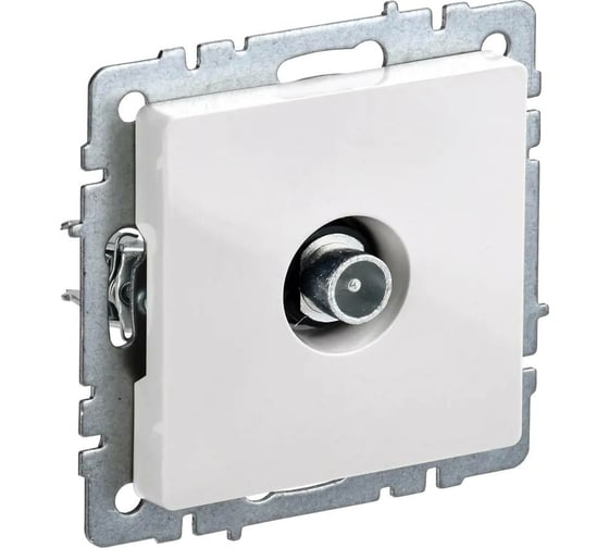 Изображение товара Проходная розетка TV IEK Brite ртв10-0-брб белый BR-A10-P-K01