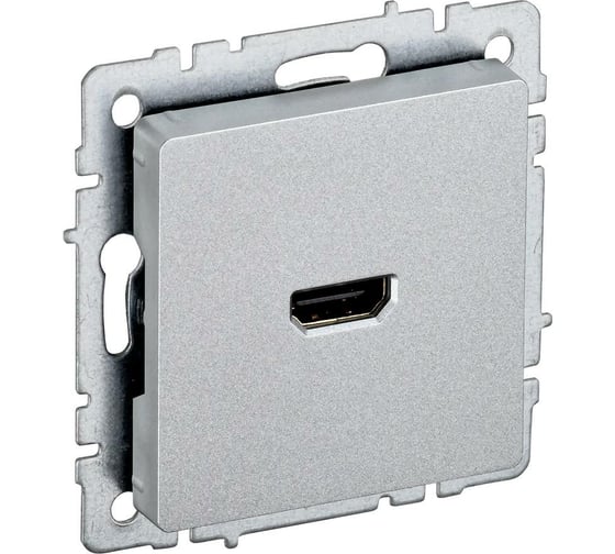 Изображение товара Розетка hdmi IEK Brite рhdmi-0-бра алюминий BR-H10-K47