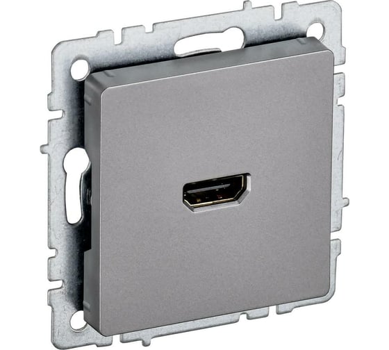 Изображение товара Розетка hdmi IEK Brite рhdmi-0-брс сталь BR-H10-K46