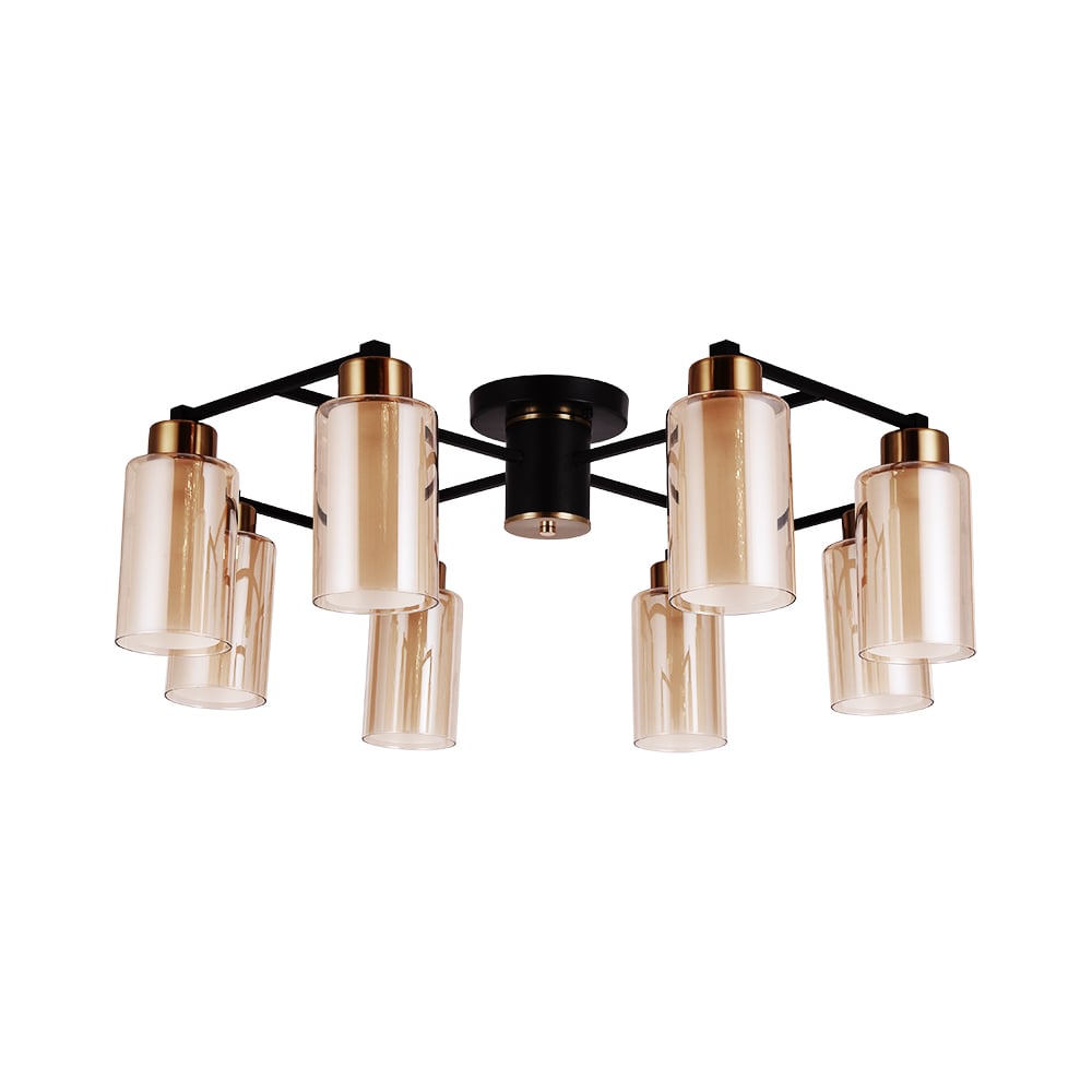 Изображение товара Потолочный светильник ARTE LAMP A7027PL-8BK модерн стиль янтарный дизайн с 8 лампами