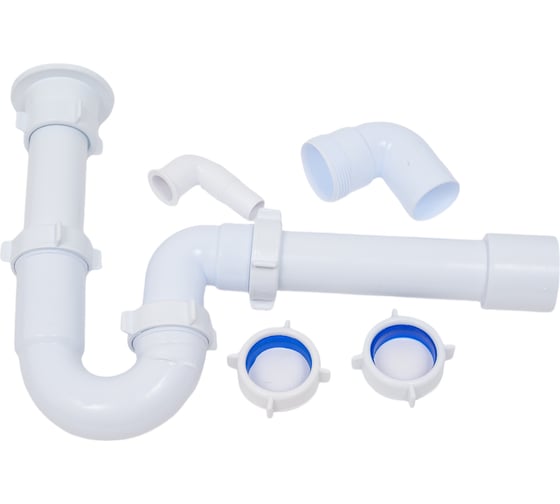 Изображение товара Прямоточный сифон ORIO с разрывом потока струи 1 1/2x40мм с круглой приемной воронкой D-70мм,крепежным комплектом и переходной трубой 40x40/50мм RS-4108